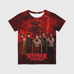 Футболка детская Герои и демогоргон Загадочные события финал, цвет: 3D-принт