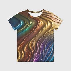 Футболка детская Сморщенные складочки жидкости, цвет: 3D-принт