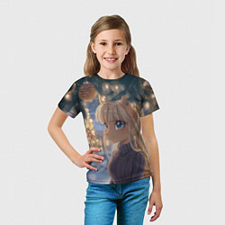 Футболка детская Новогодняя анимешная лошадка, цвет: 3D-принт — фото 2