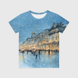 Футболка детская Снежный вечер Санкт-Петербурга, цвет: 3D-принт
