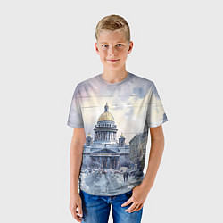 Футболка детская Санкт-Петербург зимний город, цвет: 3D-принт — фото 2