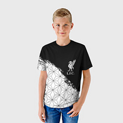 Футболка детская Liverpool краски текстура геометрия, цвет: 3D-принт — фото 2
