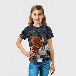 Футболка детская Воин на огненной лошади 2026, цвет: 3D-принт — фото 2