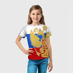 Футболка детская Герб России: триколор, цвет: 3D-принт — фото 2