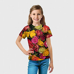 Футболка детская Ассорти из роз, цвет: 3D-принт — фото 2