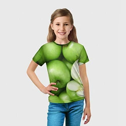 Футболка детская Яблочная, цвет: 3D-принт — фото 2