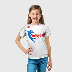 Футболка детская Волейболист в прыжке, цвет: 3D-принт — фото 2