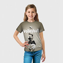Футболка детская Волейбол - удар в прыжке, цвет: 3D-принт — фото 2