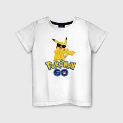 Футболка хлопковая детская Pokemon GO, цвет: белый