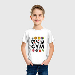 Футболка хлопковая детская Pokemon Im going to the gym (black), цвет: белый — фото 2