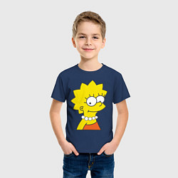 Футболка хлопковая детская Lisa Simpson, цвет: тёмно-синий — фото 2