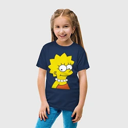 Футболка хлопковая детская Lisa Simpson, цвет: тёмно-синий — фото 2