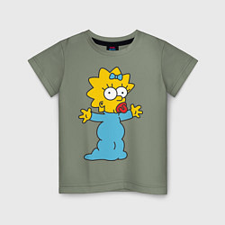 Футболка хлопковая детская Maggie Simpson, цвет: авокадо