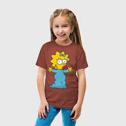 Футболка хлопковая детская Maggie Simpson, цвет: кирпичный — фото 2