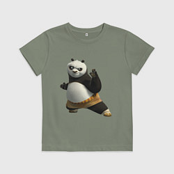Футболка хлопковая детская Кунг фу Панда, цвет: авокадо
