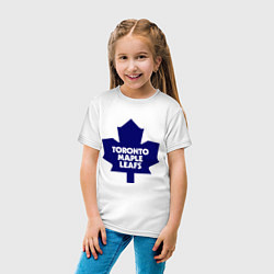 Футболка хлопковая детская Toronto Maple Leafs, цвет: белый — фото 2
