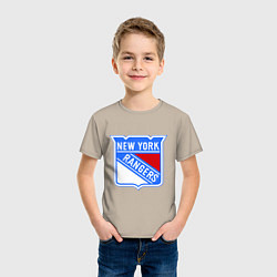 Футболка хлопковая детская New York Rangers, цвет: миндальный — фото 2