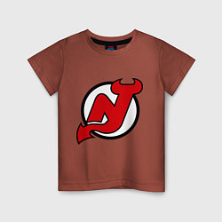 Футболка хлопковая детская New Jersey Devils, цвет: кирпичный