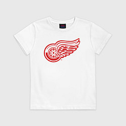 Футболка хлопковая детская Detroit Red Wings, цвет: белый