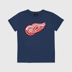 Футболка хлопковая детская Detroit Red Wings, цвет: тёмно-синий
