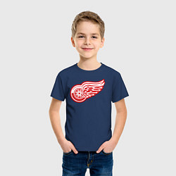 Футболка хлопковая детская Detroit Red Wings, цвет: тёмно-синий — фото 2