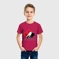 Футболка хлопковая детская Canada, цвет: маджента — фото 2