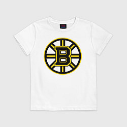 Футболка хлопковая детская Boston Bruins, цвет: белый