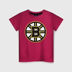 Футболка хлопковая детская Boston Bruins, цвет: маджента