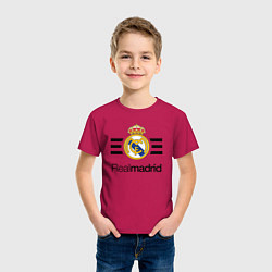 Футболка хлопковая детская Real Madrid Lines, цвет: маджента — фото 2