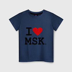 Футболка хлопковая детская I love MSK, цвет: тёмно-синий