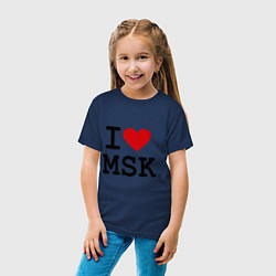 Футболка хлопковая детская I love MSK, цвет: тёмно-синий — фото 2