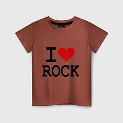 Футболка хлопковая детская I love Rock, цвет: кирпичный