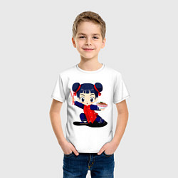 Футболка хлопковая детская Wok GIrl, цвет: белый — фото 2