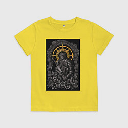 Футболка хлопковая детская Dark Souls: Warrior, цвет: желтый