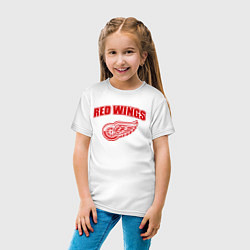 Футболка хлопковая детская Detroit Red Wings, цвет: белый — фото 2