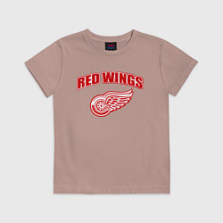 Футболка хлопковая детская Detroit Red Wings, цвет: пыльно-розовый