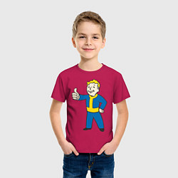 Футболка хлопковая детская Fallout Boy, цвет: маджента — фото 2