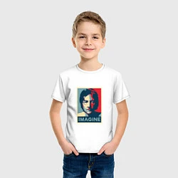 Футболка хлопковая детская Lennon Imagine, цвет: белый — фото 2