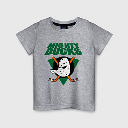 Футболка хлопковая детская Anaheim Mighty Ducks, цвет: меланж