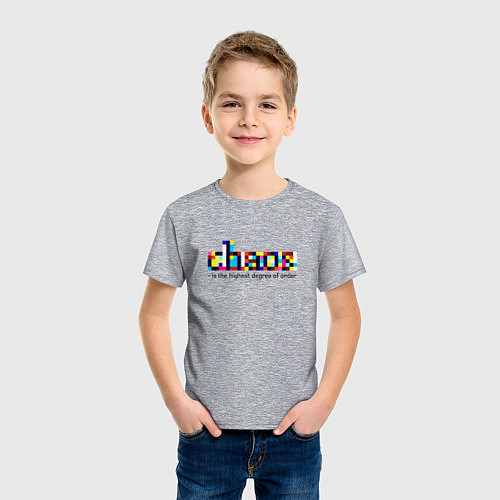 Детская футболка Хаос- высшая степень порядка / Меланж – фото 3