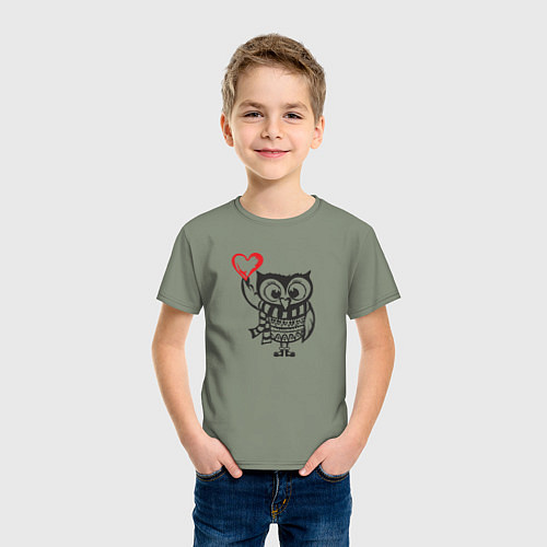 Детская футболка Сова с сердцем / Авокадо – фото 3