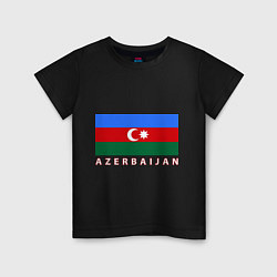 Футболка хлопковая детская Азербайджан цвета черный — фото 1