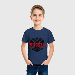 Футболка хлопковая детская Russia Coat, цвет: тёмно-синий — фото 2