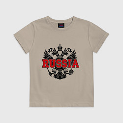 Футболка хлопковая детская Russia Coat, цвет: миндальный