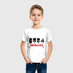 Футболка хлопковая детская Metallica (Лица), цвет: белый — фото 2