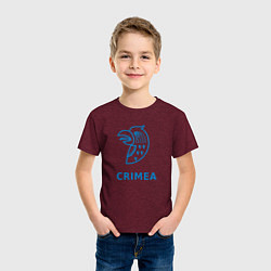 Футболка хлопковая детская Crimea, цвет: меланж-бордовый — фото 2