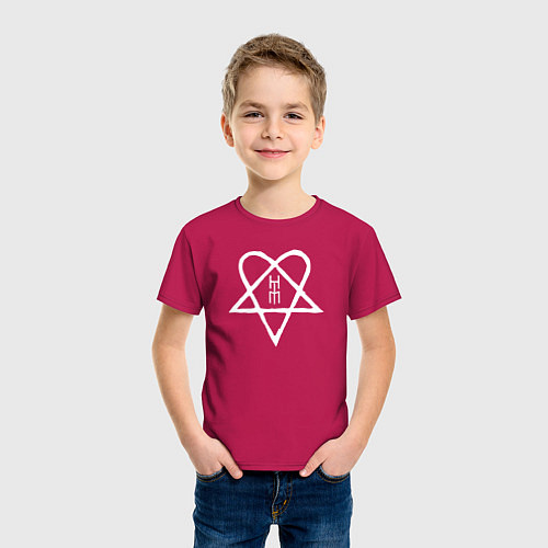 Детская футболка HIM: Heartagram / Маджента – фото 3