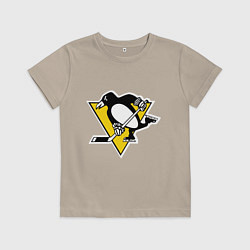 Футболка хлопковая детская Pittsburgh Penguins, цвет: миндальный