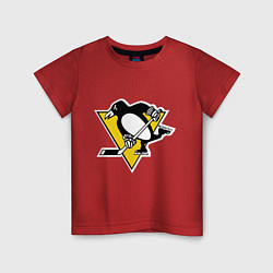 Футболка хлопковая детская Pittsburgh Penguins, цвет: красный