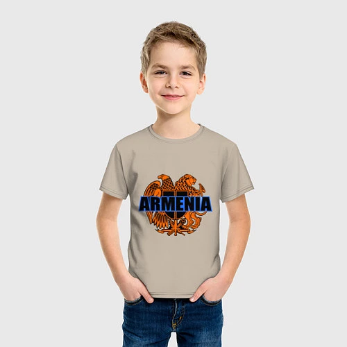 Детская футболка Армения / Миндальный – фото 3